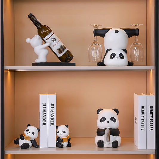 Panda-Weinflaschenhalter, modernes Kunstdesign