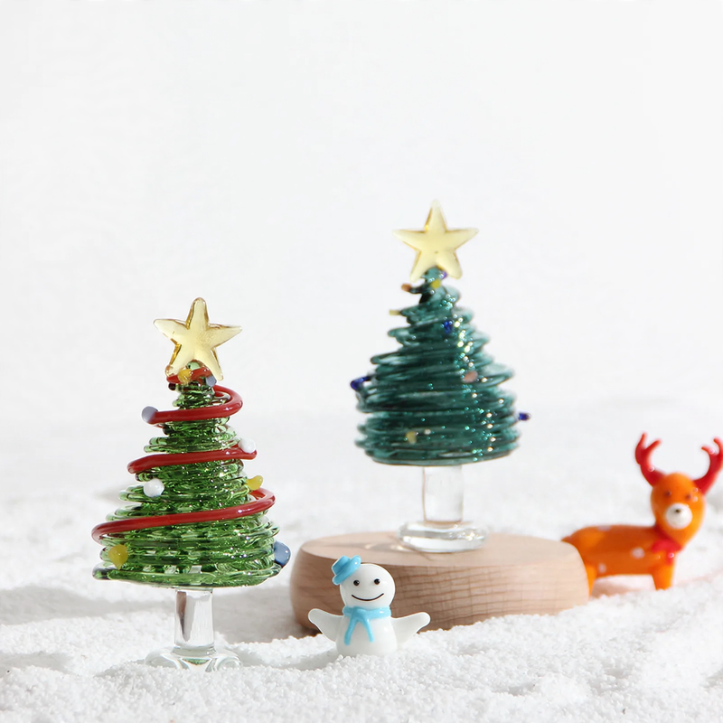 Glas-Weihnachtsbaum, 8,5 cm, handgeferti Dekoration