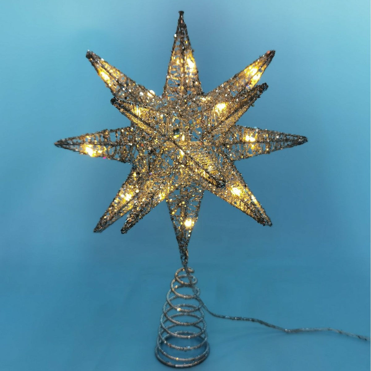 LED-Weihnachtsbaumspitze, Stern aus Eisen