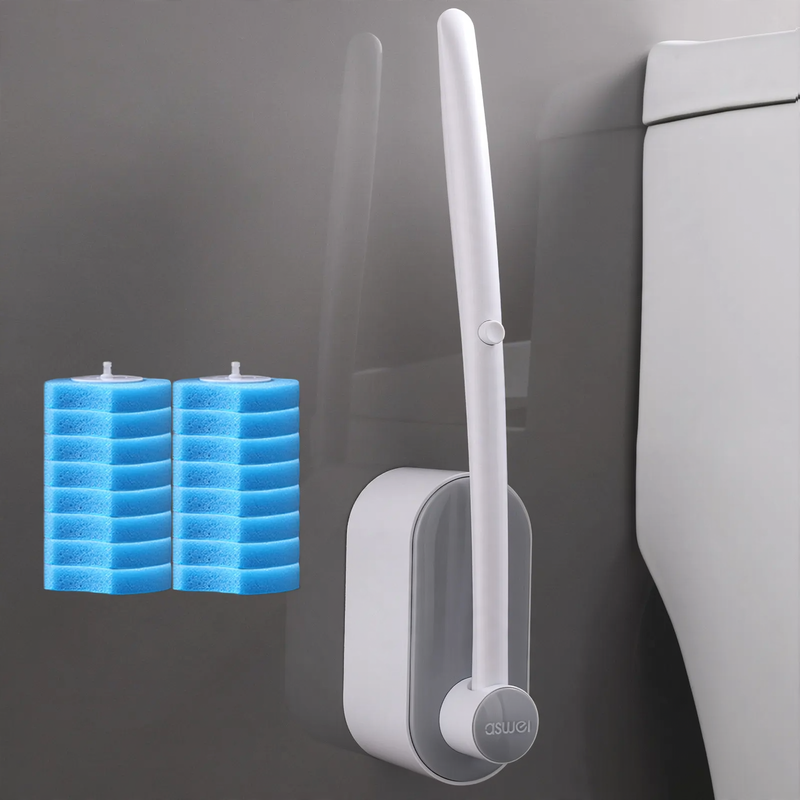 Einweg-Toilettenbürste mit Wandhalter