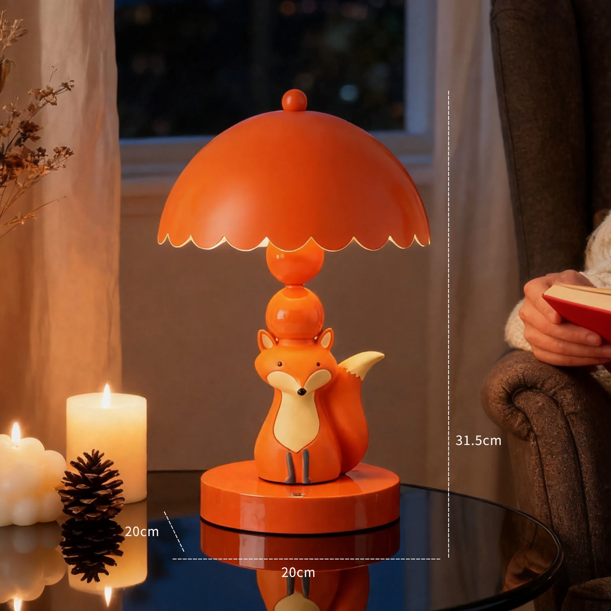 Cartoon-Fuchs-Tischlampe mit Farbwechsel