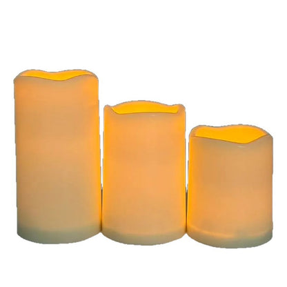 LED-Echtwachs-Kerzen-Set, 3-teilig, mit Fernbedienung