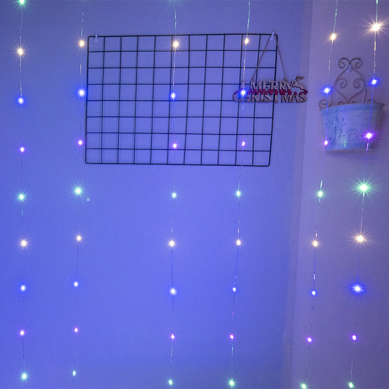 LED-Vorhang-Lichterkette mit USB-Anschluss und Fernbedienung