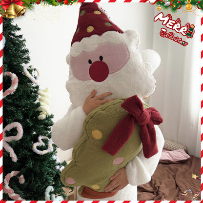 Weihnachts-Dekokissen aus Wollplüsch
