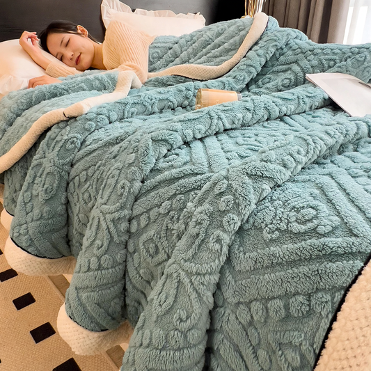 Warme Milchfaser-Fleece Kuscheldecke für Alltag und Büro