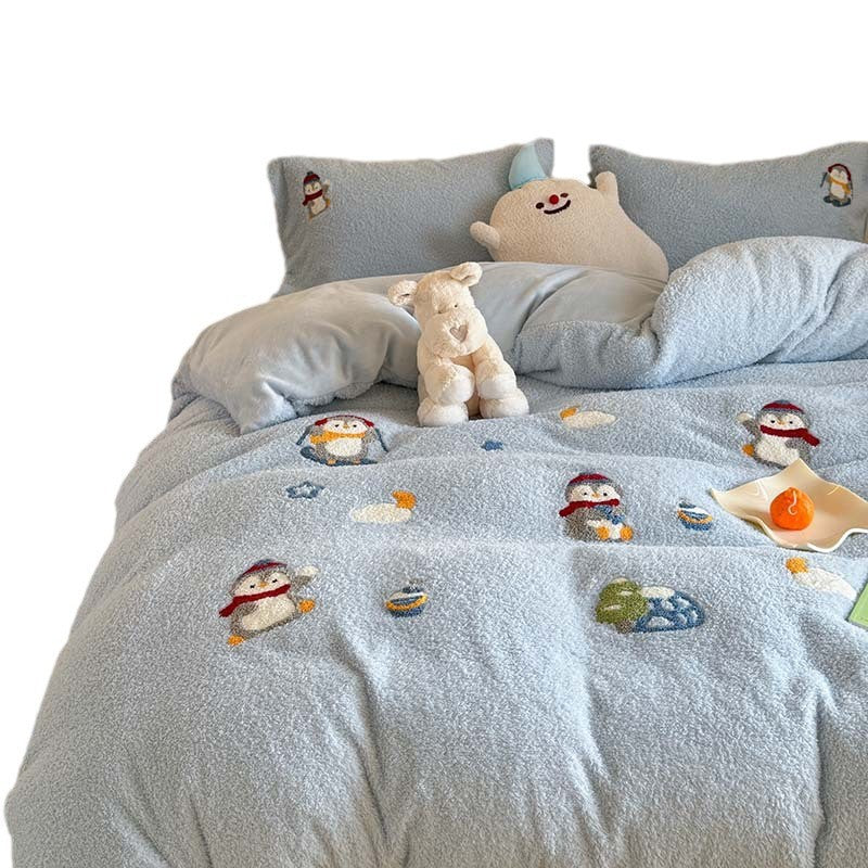 Milchfaser-Fleece Bettwäsche-Set, Teddy-Optik, verschiedene Größen