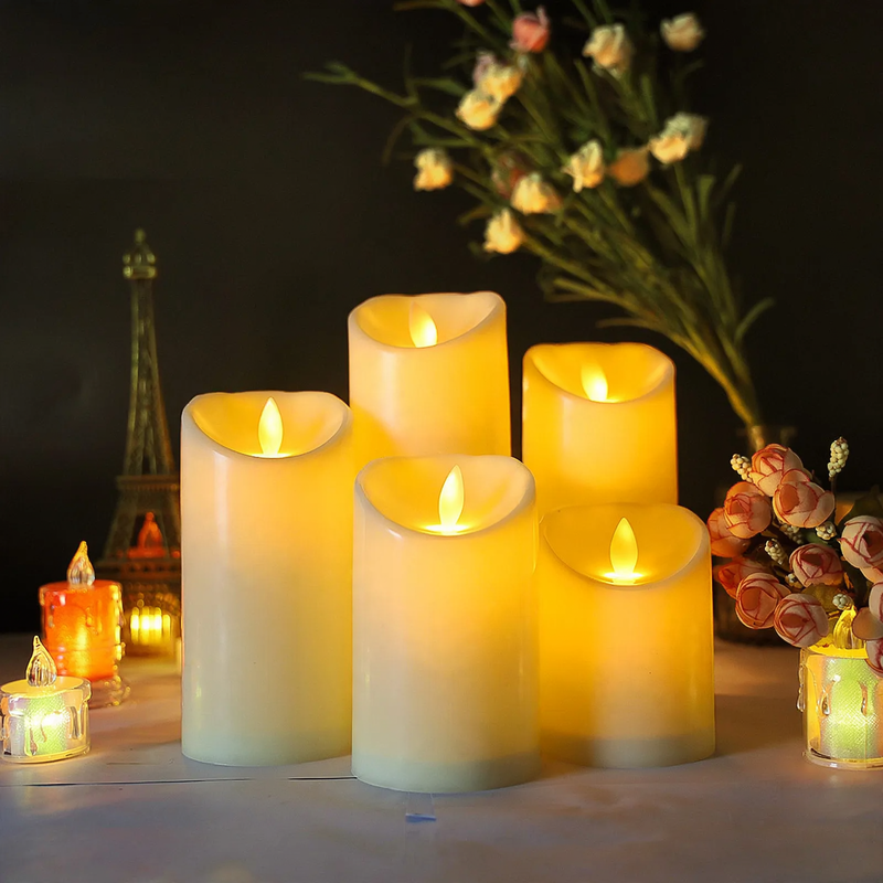 LED-Echtwachs-Optik Kerze mit beweglicher Flamme