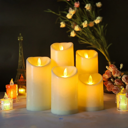 LED-Echtwachs-Optik Kerze mit beweglicher Flamme