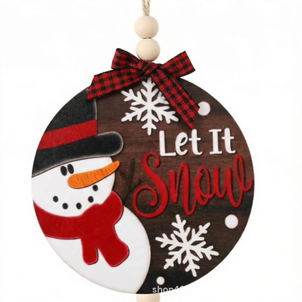 Dekorativer Holz-Türhänger mit Wichtel-Motiv