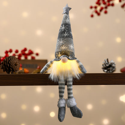 Weihnachts-Wichtelfigur mit LED-Beleuchtung und Sternenmütze