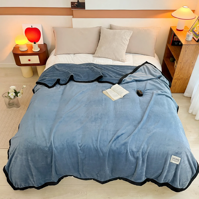 Weiche Milchfaser-Fleece Wohndecke, einfarbig