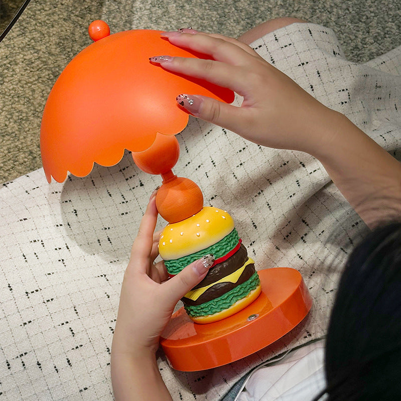 Hamburger-Tischlampe mit Dekofunktion