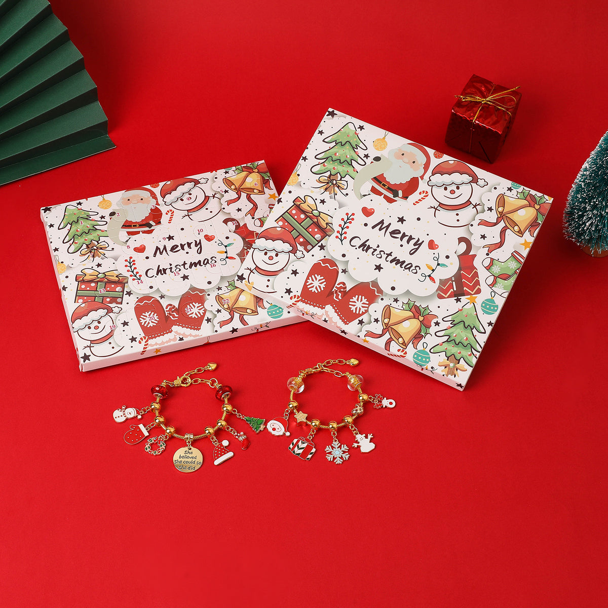 Weihnachts-Adventskalender mit DIY-Schmuckset