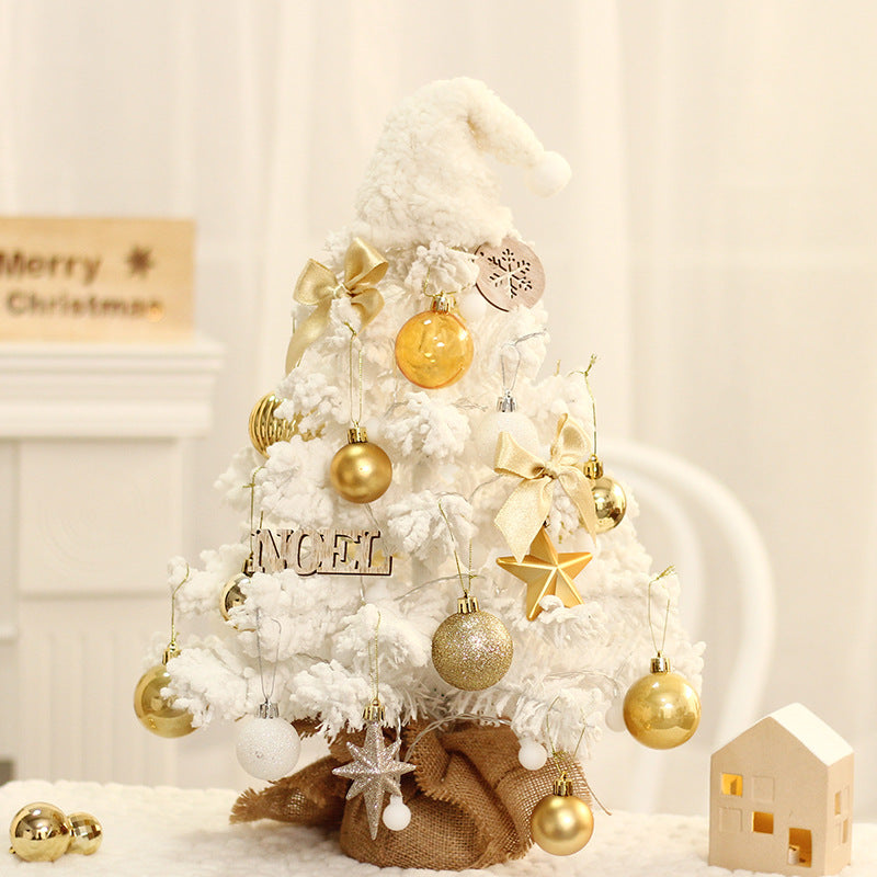 Mini-Weihnachtsbaum mit Beflockung und LED-Beleuchtung