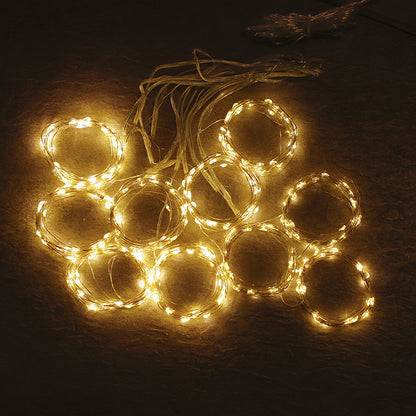 LED-Vorhang-Lichterkette mit Kupferdraht, USB