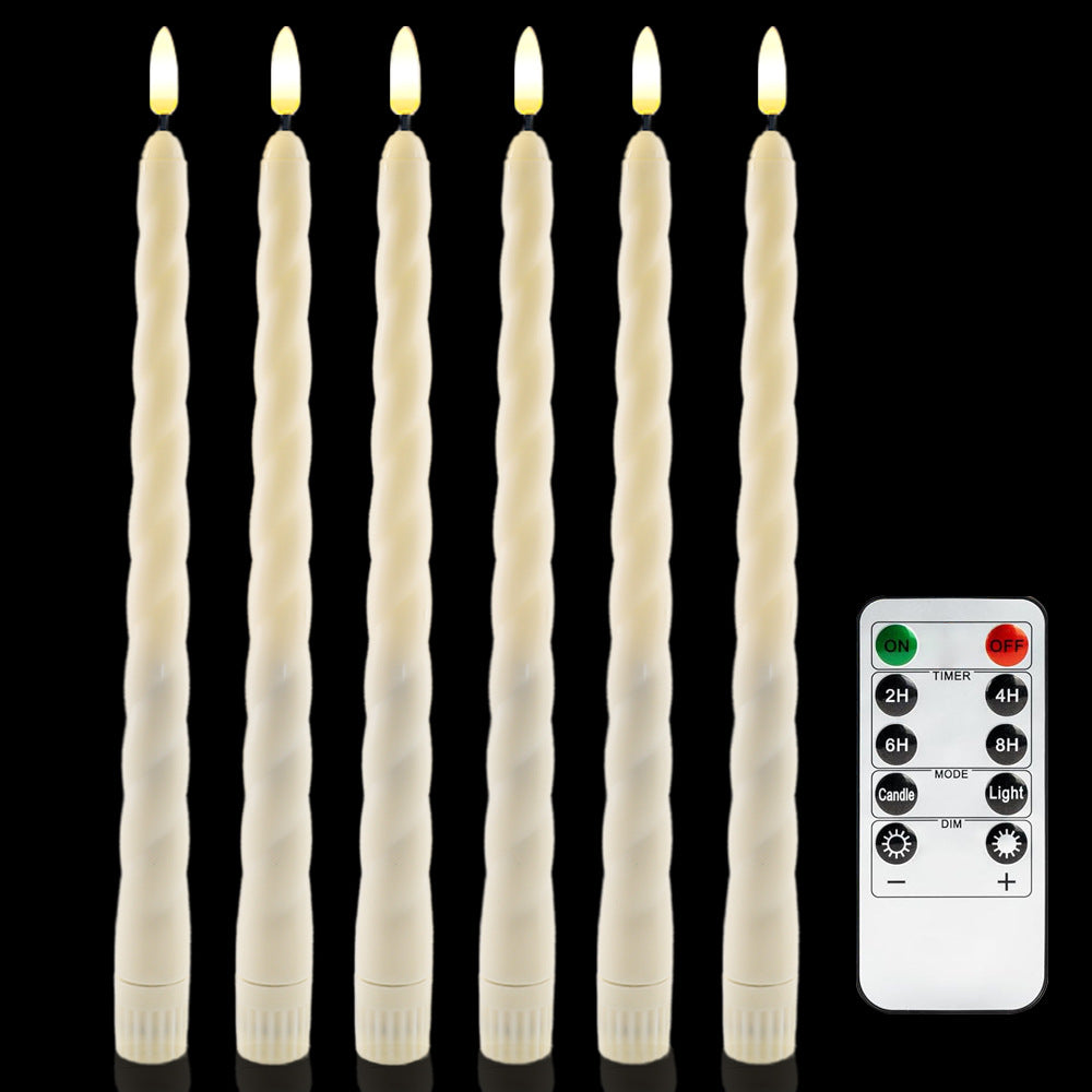 LED-Stabkerzen-Set mit Fernbedienung, Kunststoff