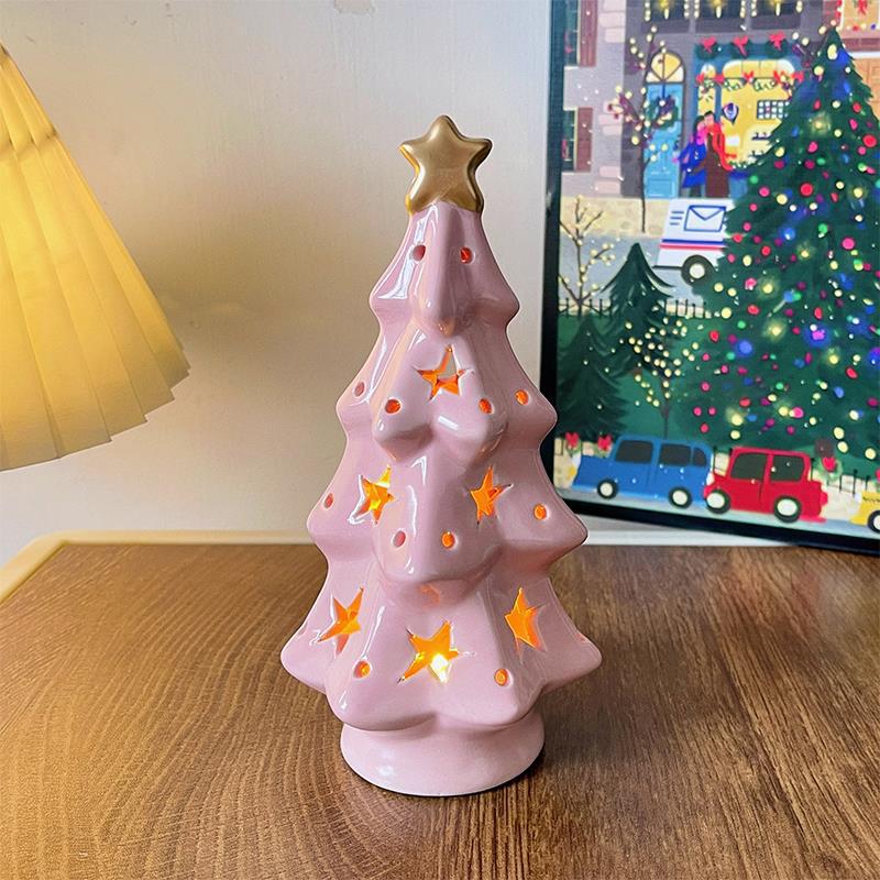 Dekorative Keramik-Weihnachtsbaum-Leuchte