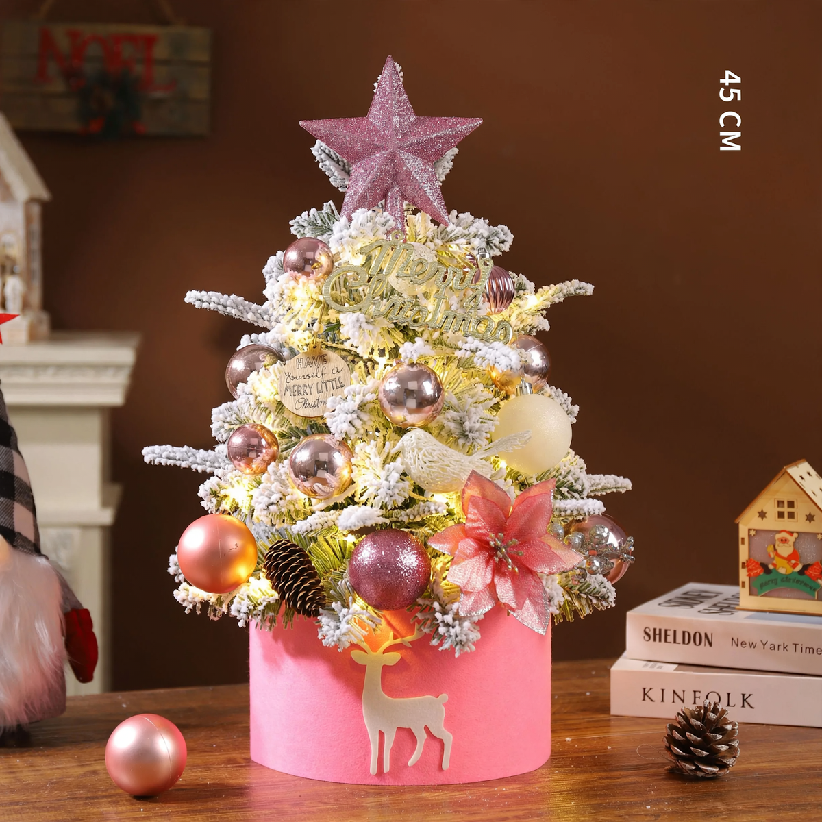 Mini-Weihnachtsbaum für den Tisch, 45-60 cm, beflockt