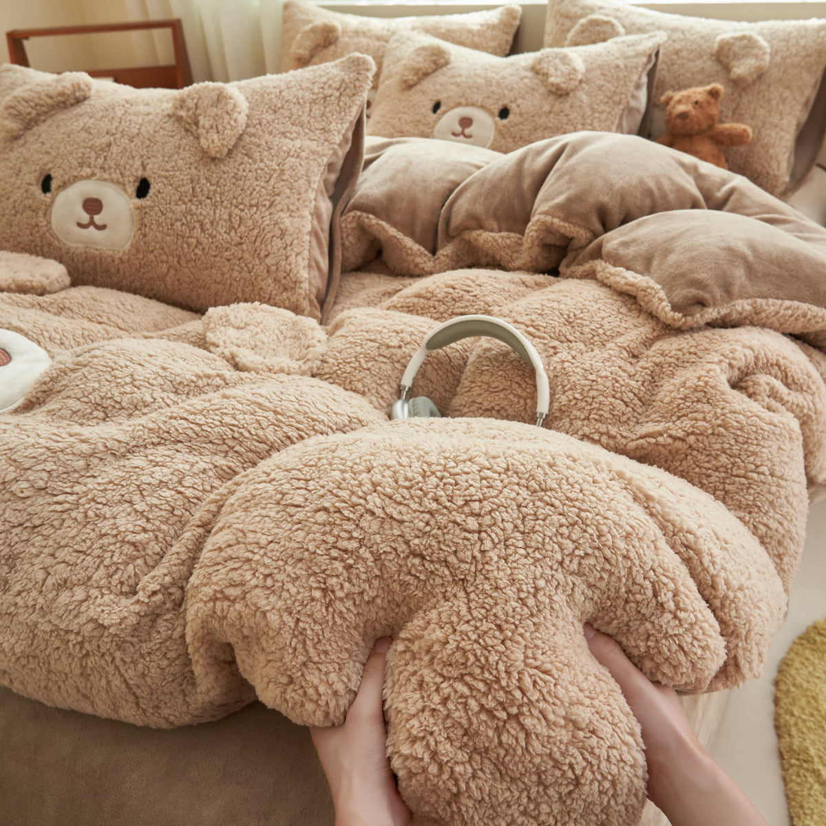 Flauschiges Milchfaser-Fleece-Bettwäsche-Set, verspielt