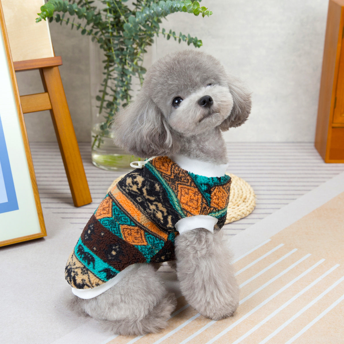 Fleece-Weste für Hunde mit nordischem Muster