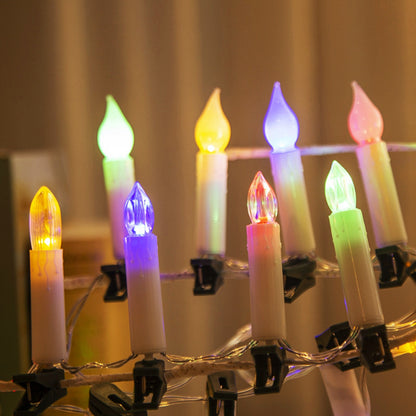 LED-Lichterkette mit Kerzen-Clips