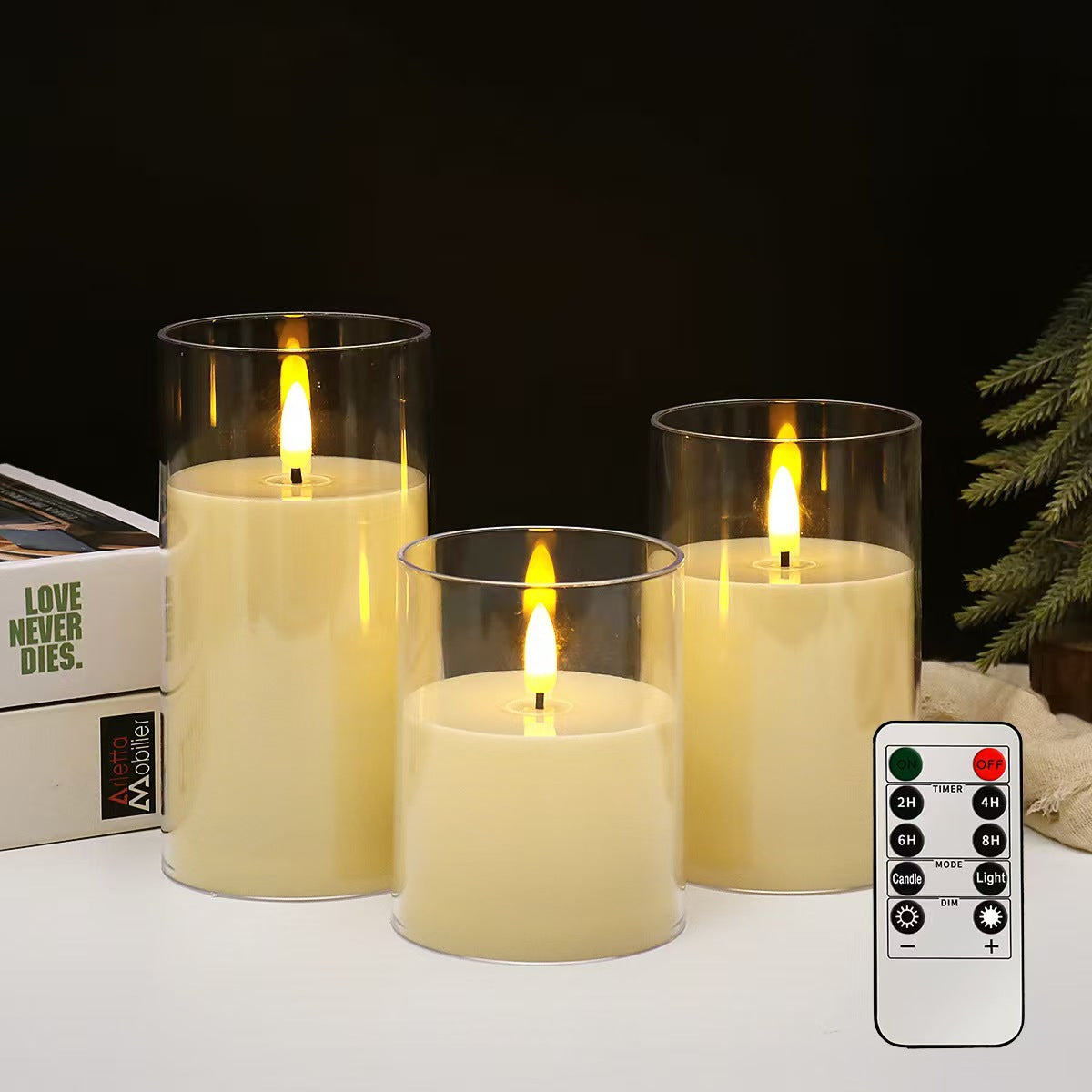 LED-Stumpenkerzen mit Flackereffekt