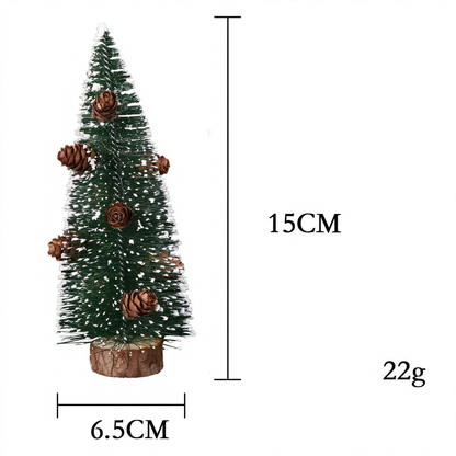 Mini-Weihnachtsbaum mit Holzsockel, beschneit, 10-40cm