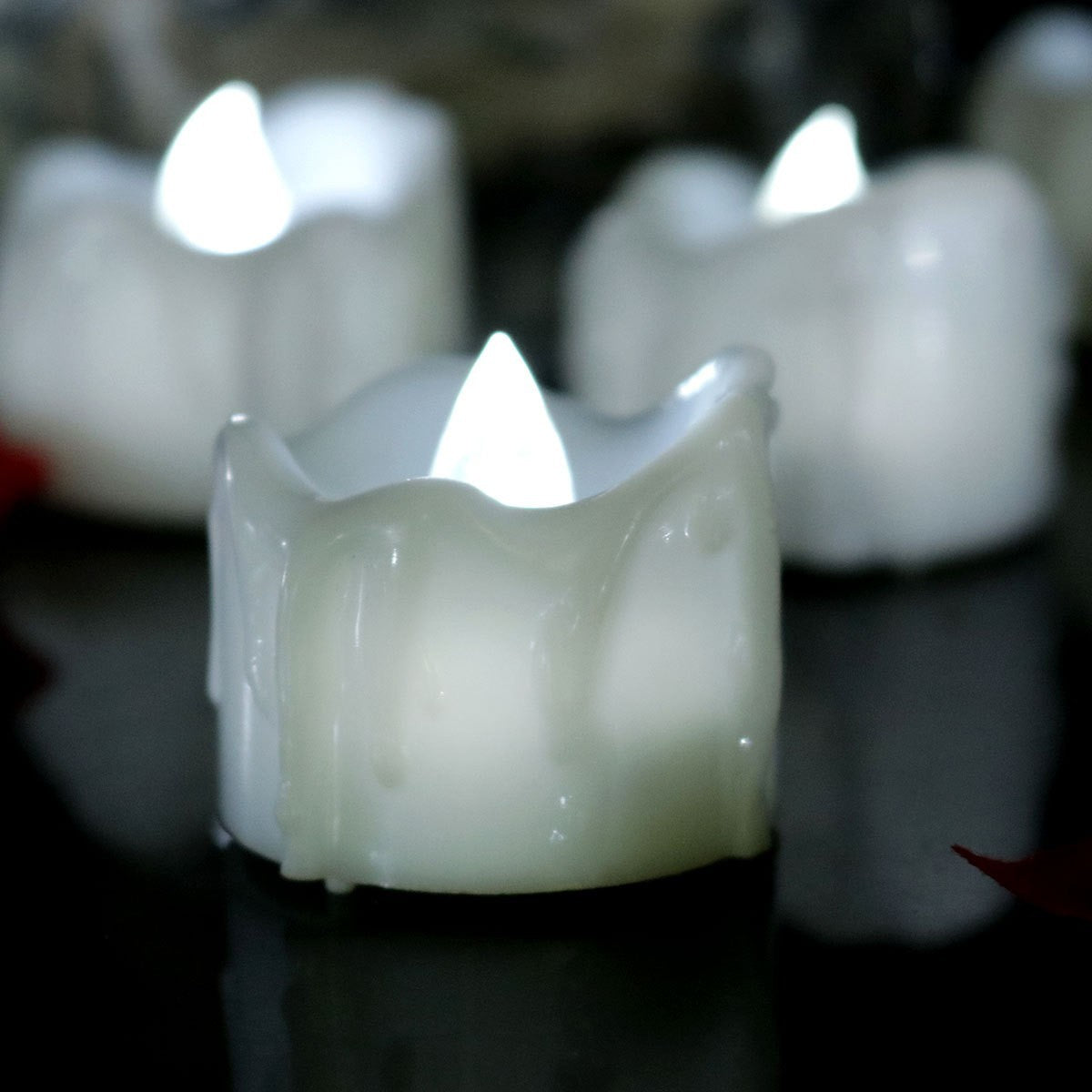 LED-Echtwachs-Optik Kerze mit Fernbedienung und Timer