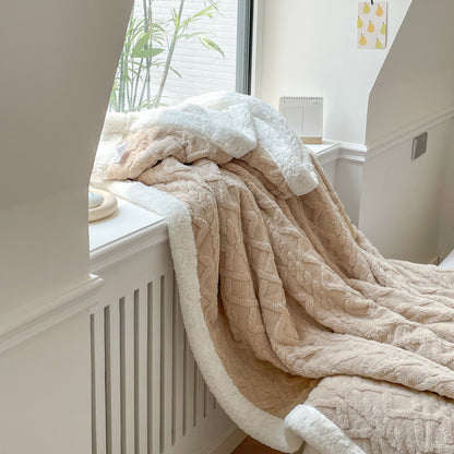 Doppelseitige Milchfaser-Fleece-Decke, vielseitig einsetzbar