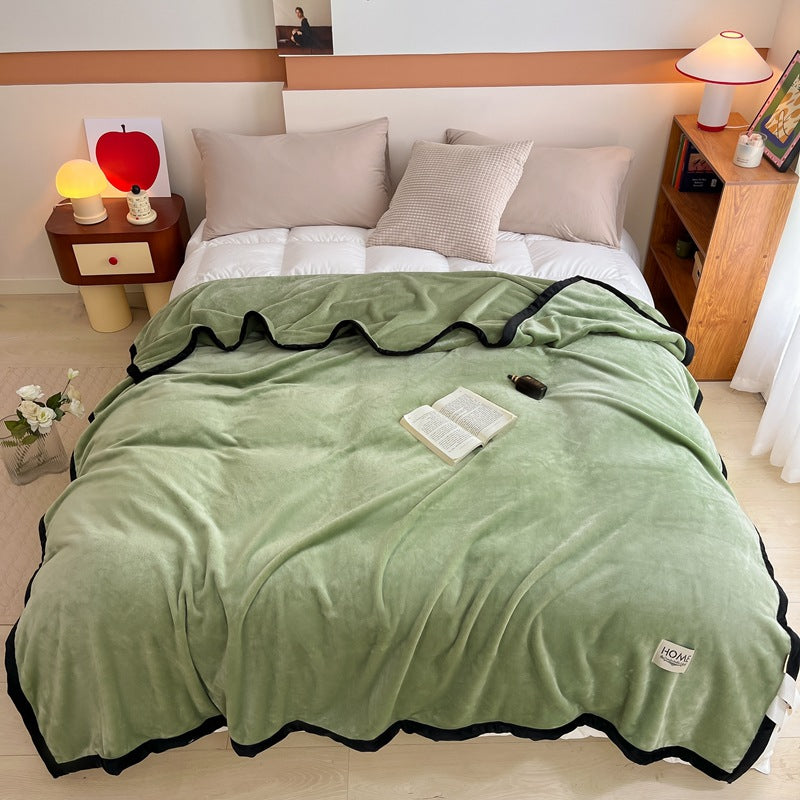 Weiche Milchfaser-Fleece Wohndecke, einfarbig
