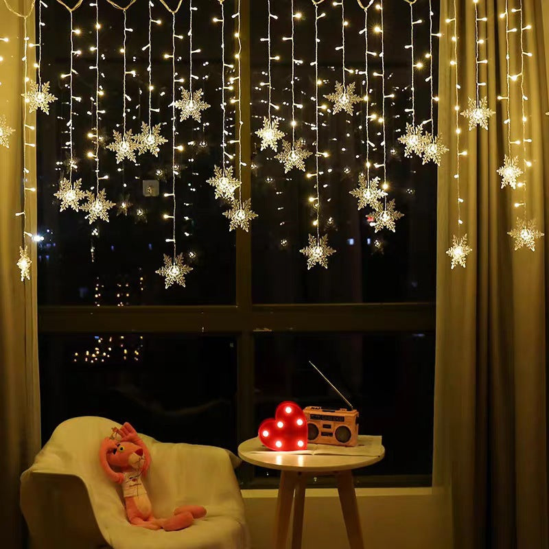 LED-Schneeflocken-Vorhang-Lichterkette