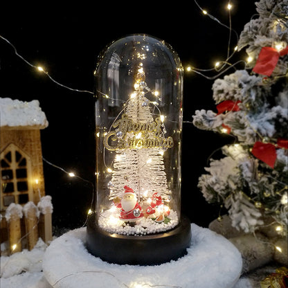 LED-Weihnachtsbaum in Glaskuppel mit Beleuchtung