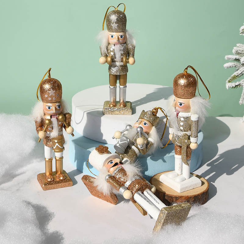 Nussknacker-Figurenset, 5-teilig, Holz, Weihnachtsdekoration