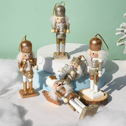 Nussknacker-Figurenset, 5-teilig, Holz, Weihnachtsdekoration