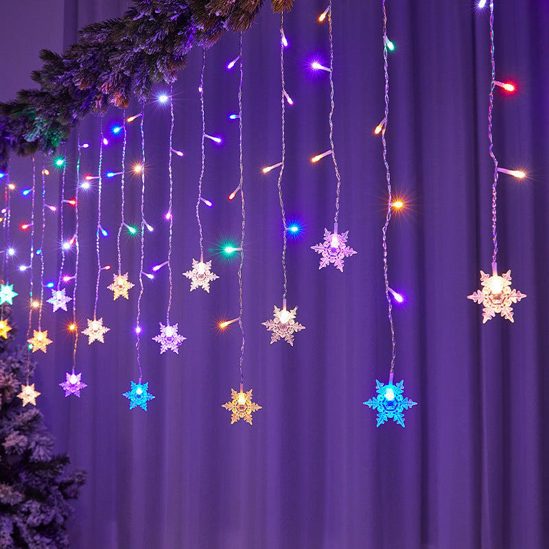 LED-Schneeflocken-Lichtervorhang