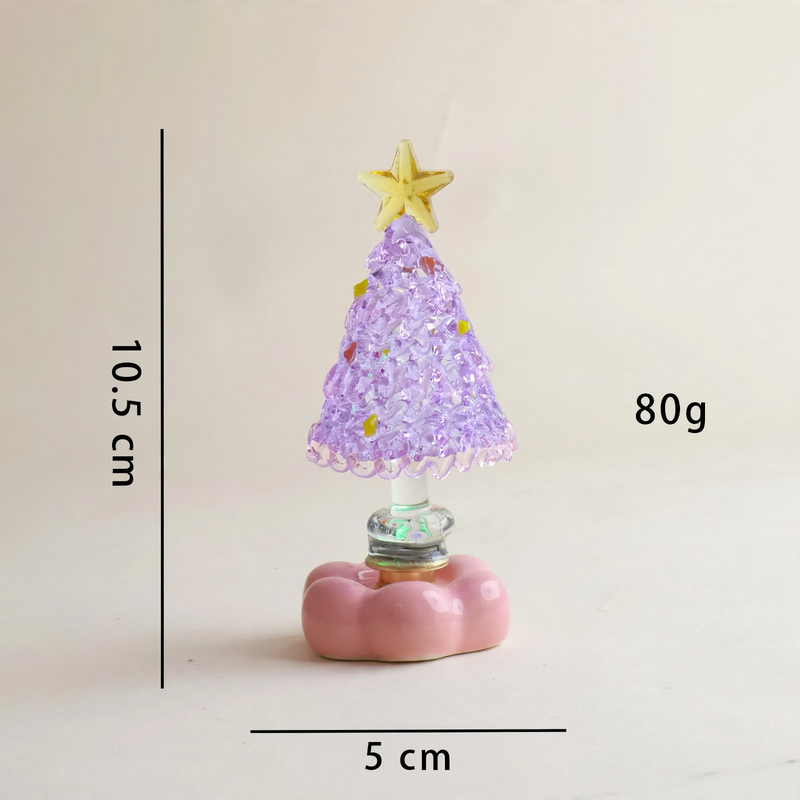 Dekorative, rotierende LED-Weihnachtsbaum-Figur aus Glas