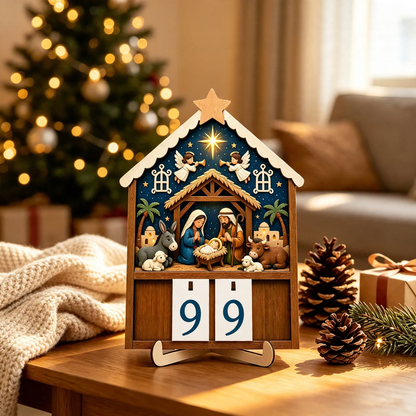 Holz-Countdown-Kalender für die Weihnachtszeit