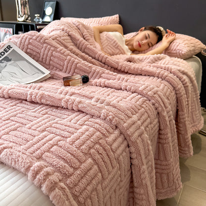 Doppellagige Jacquard-Kuscheldecke mit geometrischem Muster