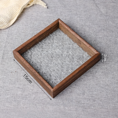 Holz-Glastablett mit Hawthorn-Muster, europäisch