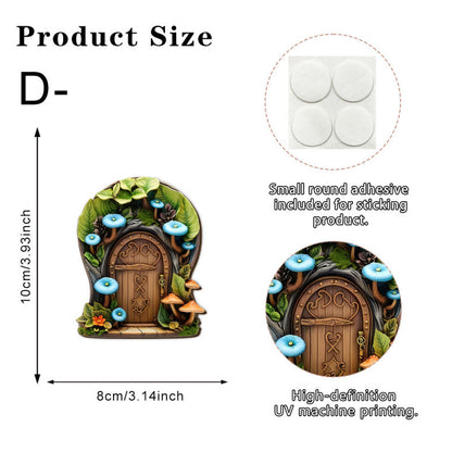 Dekorative 2D-Elfen-Tür aus Kiefernholz für Garten und Haus