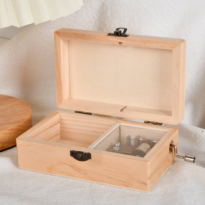 Holz-Spieluhr mit Handkurbel, modernes Design