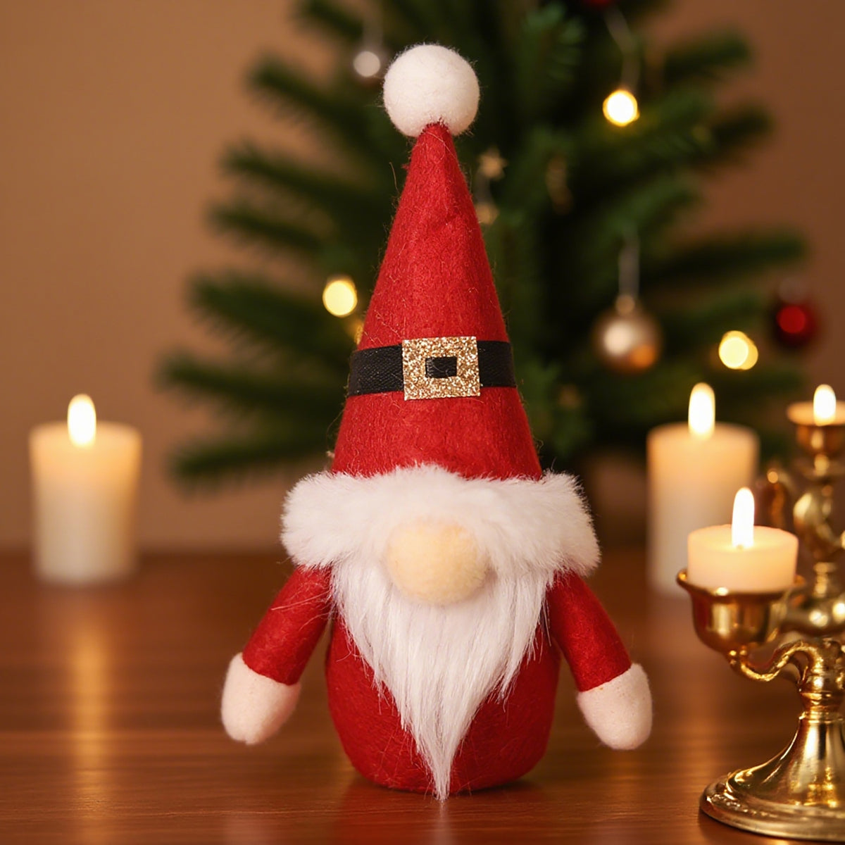 Stehende Weihnachts-Wichtelfigur mit Sternenmütze