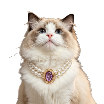 Perlenhalsband für Katzen und kleine Hunde, Prinzessin-Stil