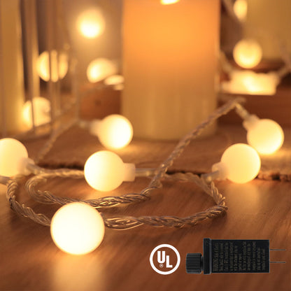 LED-Lichterkette mit Kugeln und Sternen, batteriebetrieben