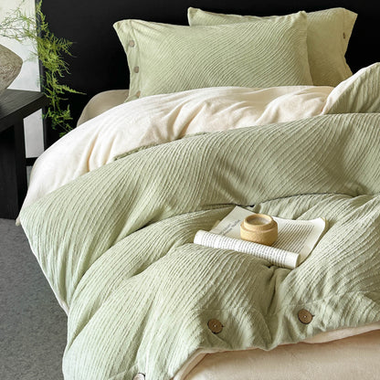 Milchfaser-Fleece Bettwäsche-Set mit Prägung, extra schwer