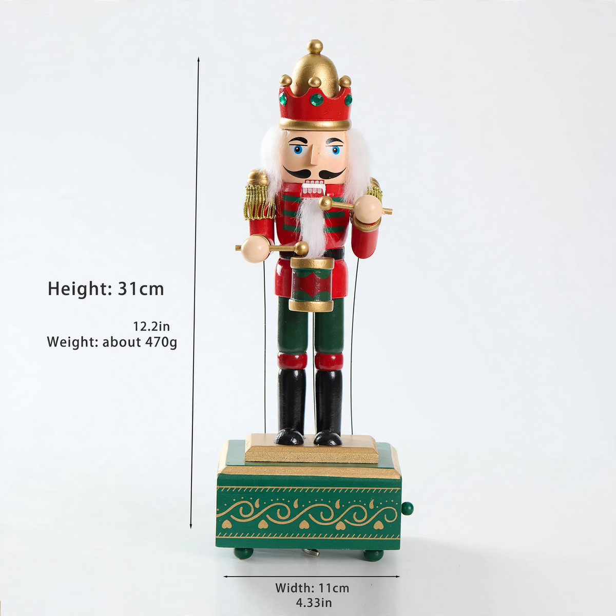 Nussknacker-Spieluhr, 31 cm, Holz