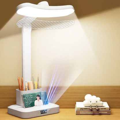 LED-Schreibtischlampe mit Stiftehalter und Augenschutz