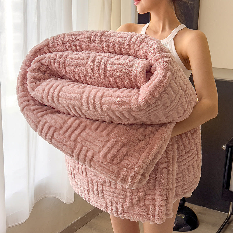Doppellagige Jacquard-Kuscheldecke mit geometrischem Muster