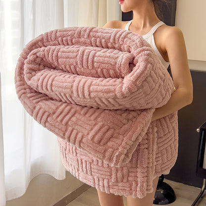 Doppellagige Jacquard-Kuscheldecke mit geometrischem Muster