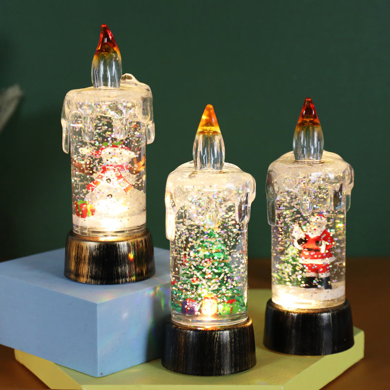 Weihnachtliche Schneekugel-Nachtlichter mit Beleuchtung